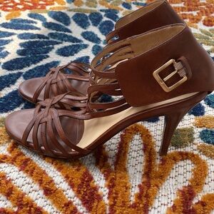 Cole Haan Brown Strappy Heels with Buckle